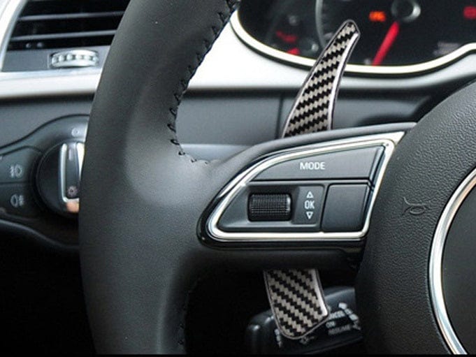SANRILY Extension de palette de volant pour accessoires Audi, lame de  palette de vitesses en fibre de carbone (compatible avec : RS6 2016-2018,  2016 A5, 2015 S3, 2014-2015 SQ5) Housses de palettes
