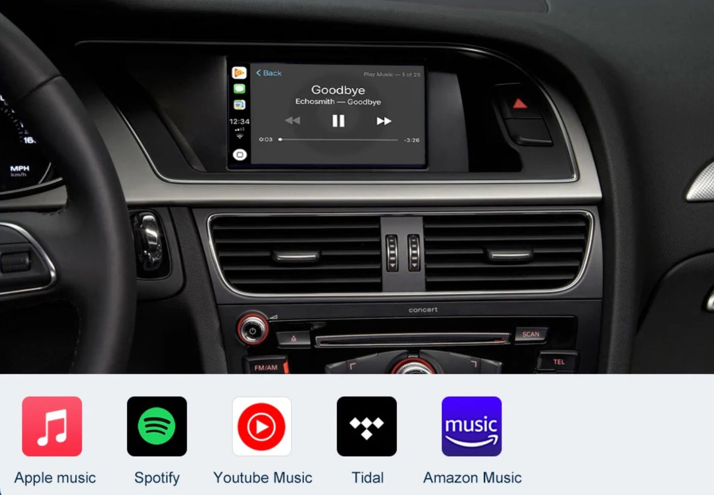 Autoradio connecté Boitier Android Auto et Apple CarPlay pour Audi A5 B9 MIB/MIB2 (2016 à 2019)