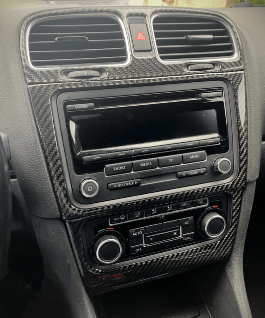 Inserts intérieurs carbone tableau de bord console centrale pour Volkswagen Golf 6
